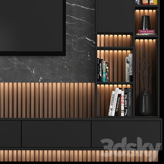 TV Wall 30 3DS Max Model - thumbnail 3