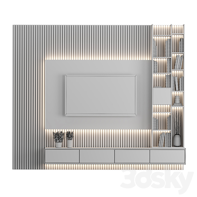 TV Wall 30 3DS Max Model - thumbnail 5