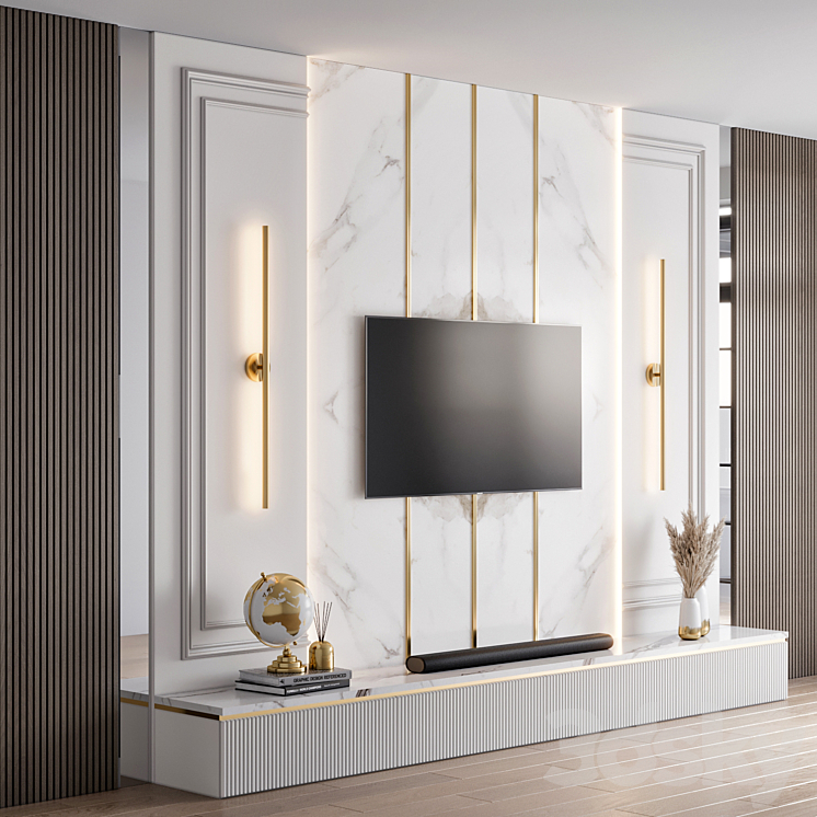 TV Wall 32 3DS Max - thumbnail 2