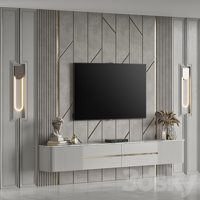 TV Wall 32 3DS Max Model - thumbnail 2