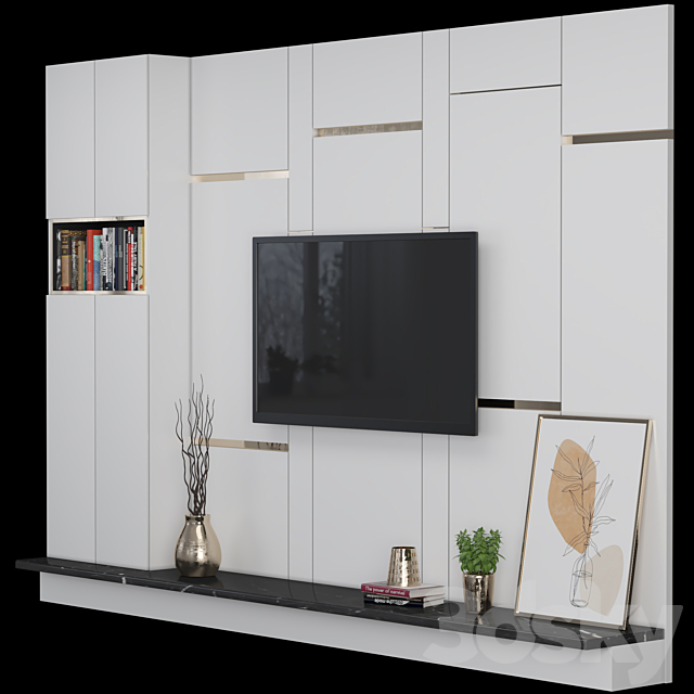 TV Wall 33 3DS Max Model - thumbnail 3