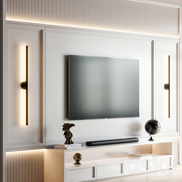 TV Wall 38 3DS Max Model - thumbnail 3