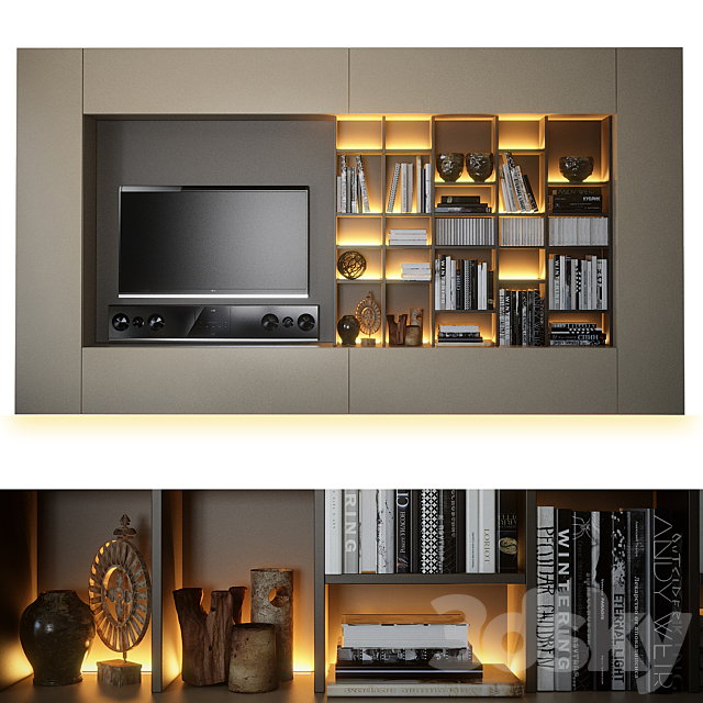 TV wall 3DSMax File - thumbnail 1