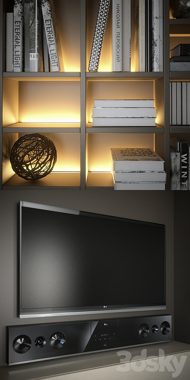 TV wall 3DSMax File - thumbnail 3