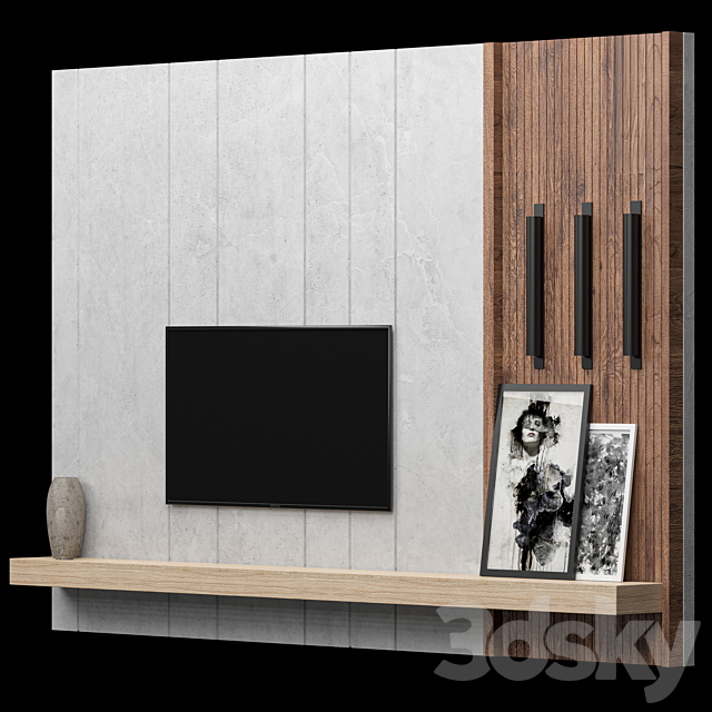 Tv Wall 3DSMax File - thumbnail 2