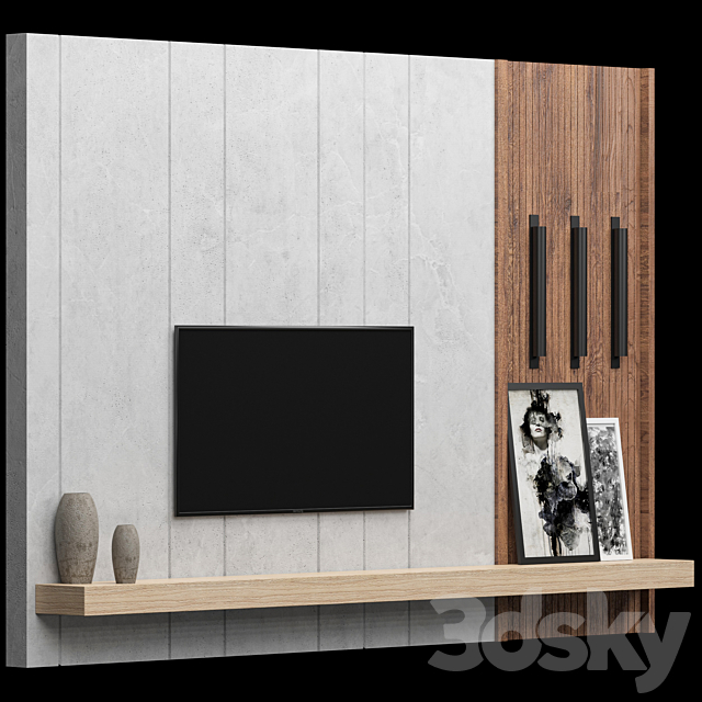 Tv Wall 3DSMax File - thumbnail 3