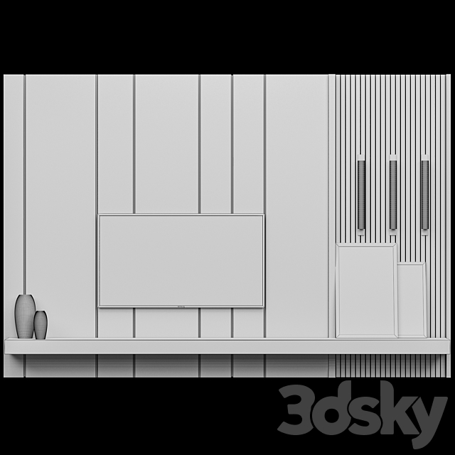 Tv Wall 3DSMax File - thumbnail 4