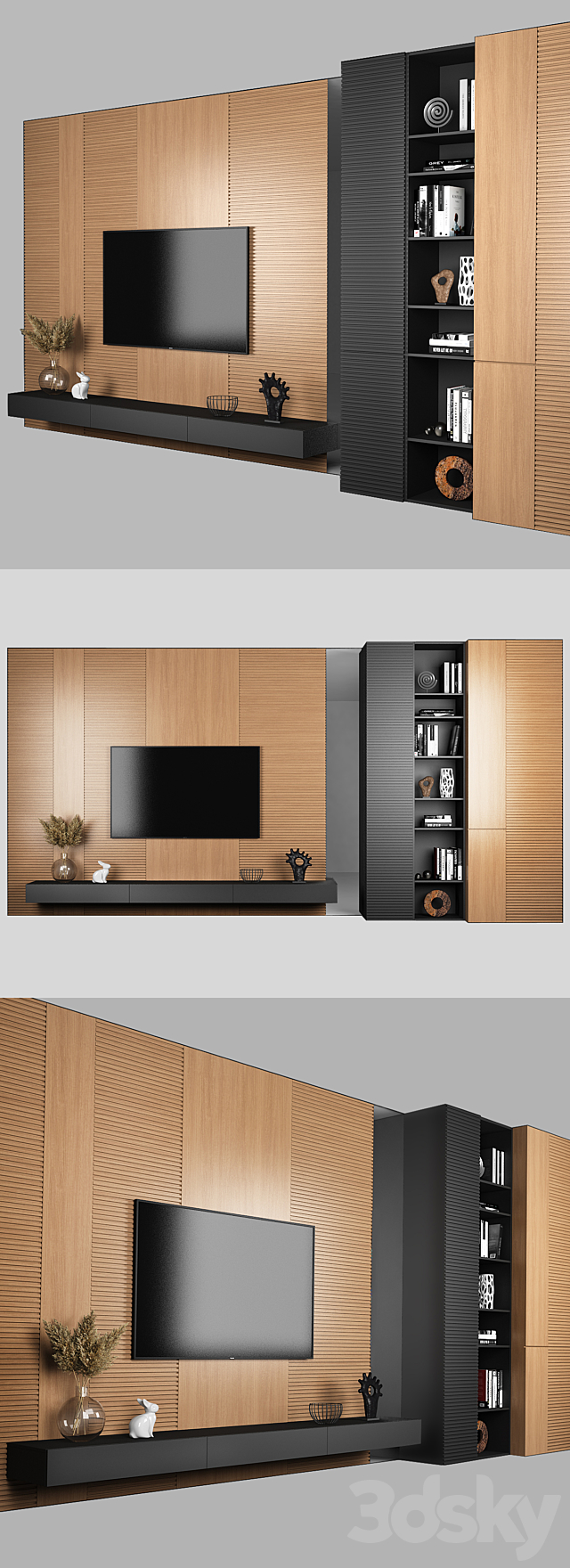 TV Wall 5 3DS Max Model - thumbnail 2