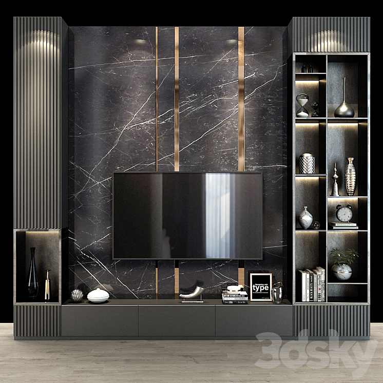 TV Wall 88 3DS Max - thumbnail 1