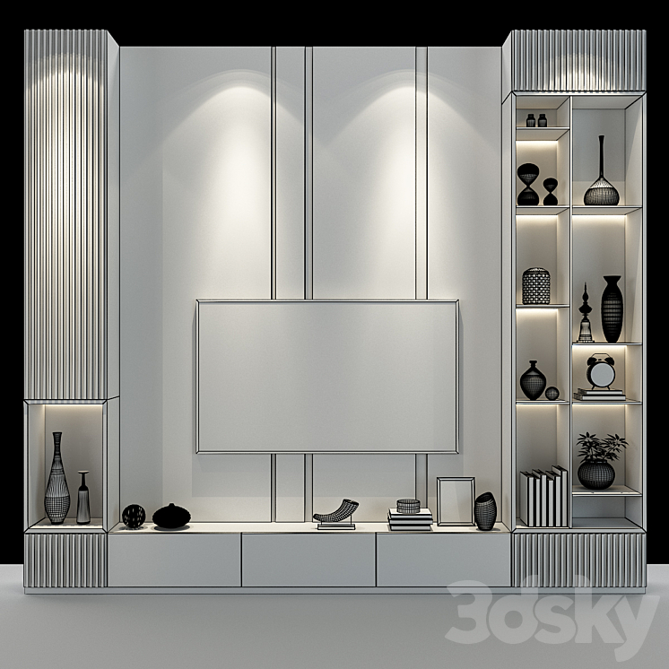 TV Wall 88 3DS Max - thumbnail 2