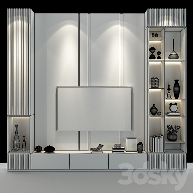 TV Wall 88 3DS Max Model - thumbnail 2