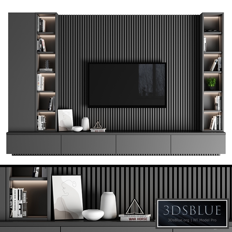 TV Wall 90 3DS Max - thumbnail 3