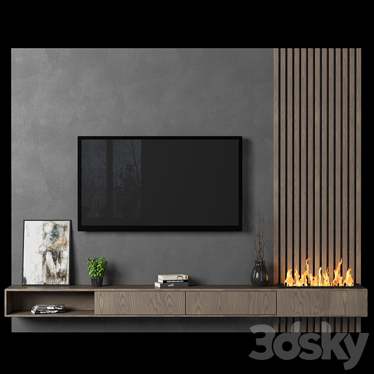 TV Wall 93 3DS Max - thumbnail 1