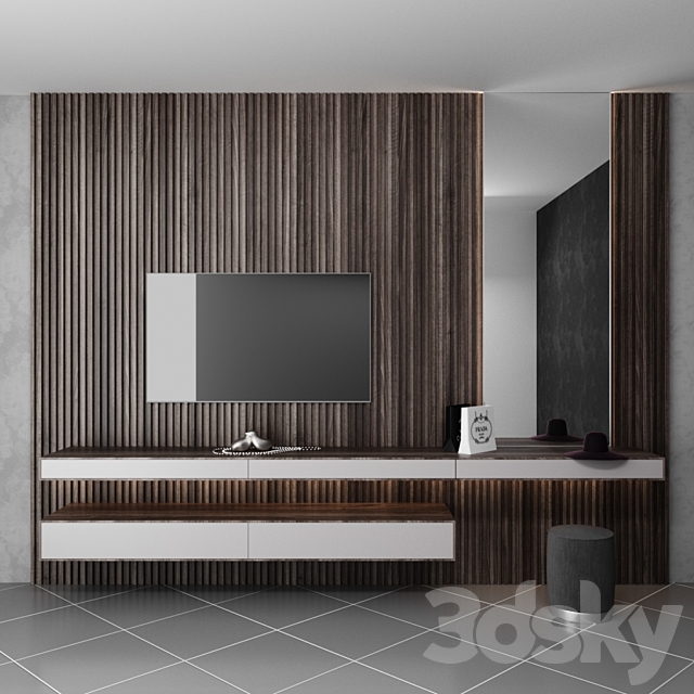 TV wall and dressing table 3DSMax File - thumbnail 2