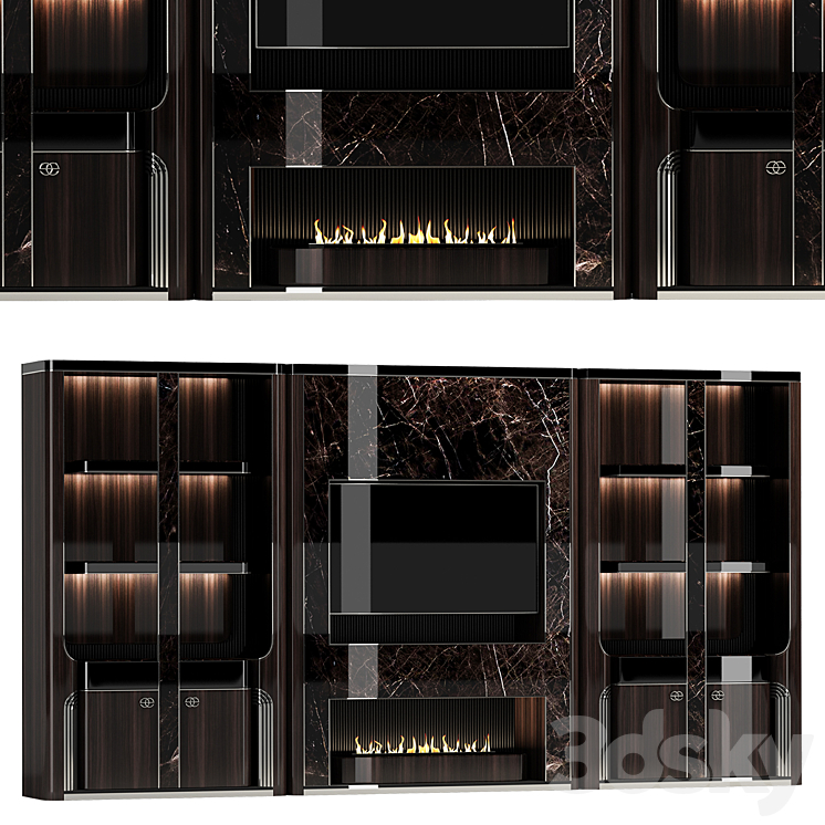 tv wall Elve Luxury 3DS Max - thumbnail 1