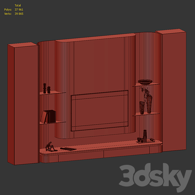 TV wall Glowe 3DS Max Model - thumbnail 6