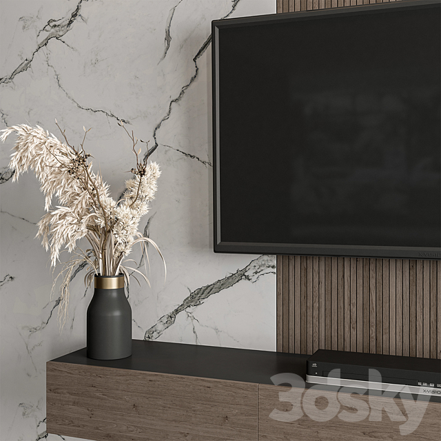 TV Wall Marble Wall and Wood – Set 41 3DSMax File - thumbnail 4