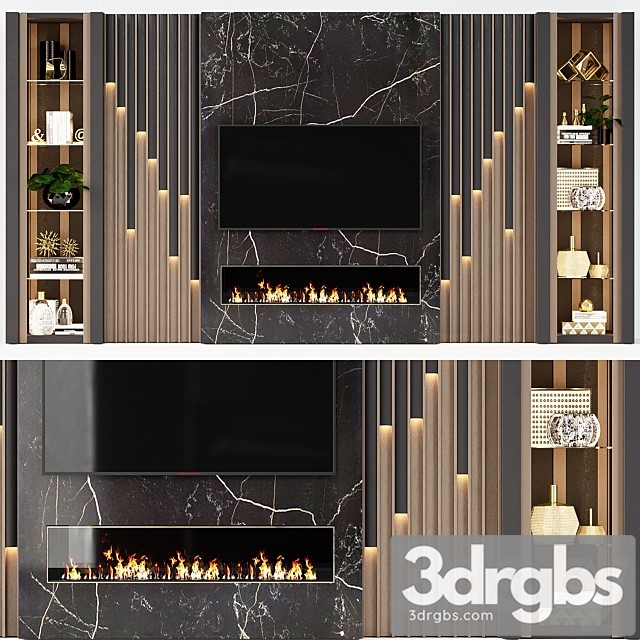 TV Wall Modern 1 3dsmax Download - thumbnail 1