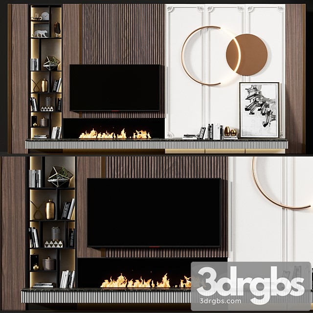 TV Wall Modern 3dsmax Download - thumbnail 1