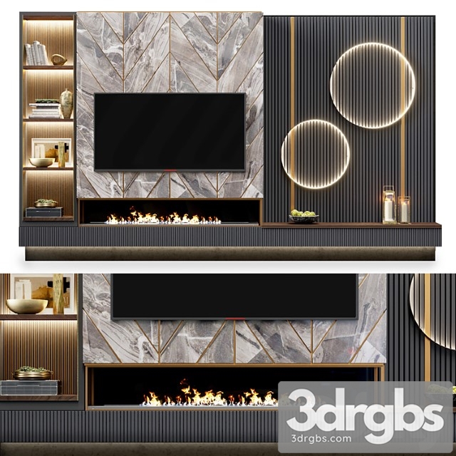 TV Wall Modern 50 3dsmax Download - thumbnail 1