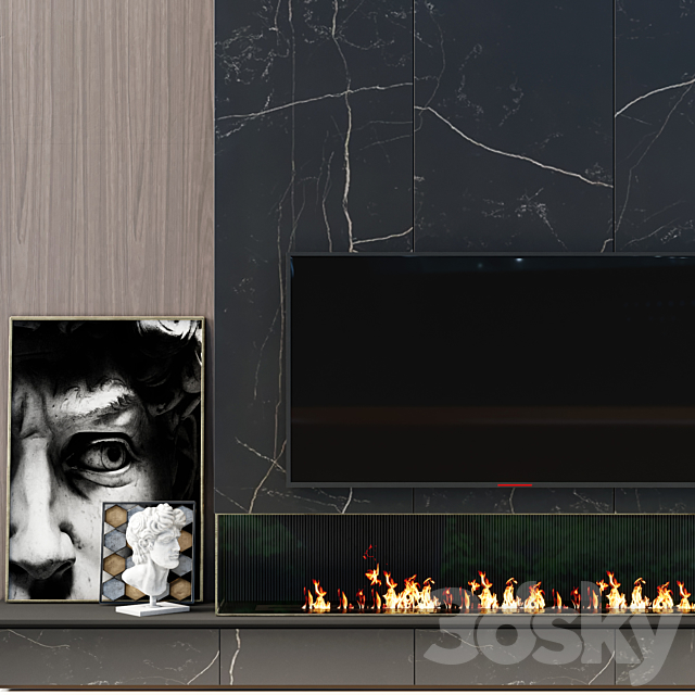 TV wall modern 56 3DSMax File - thumbnail 2