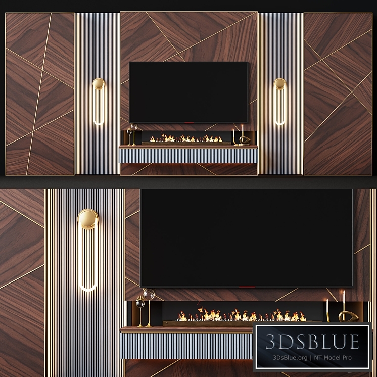 TV wall modern 61 3DS Max - thumbnail 3