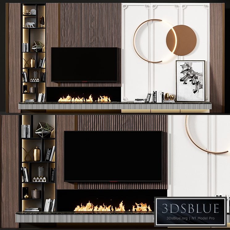 TV wall modern 78 3DS Max - thumbnail 3