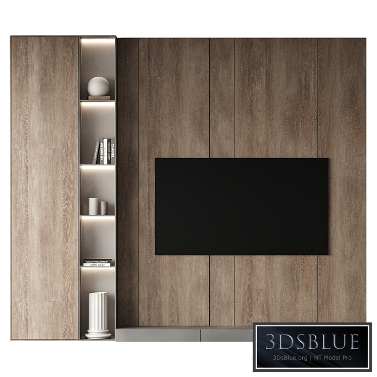 TV Wall set 03 3DS Max - thumbnail 3