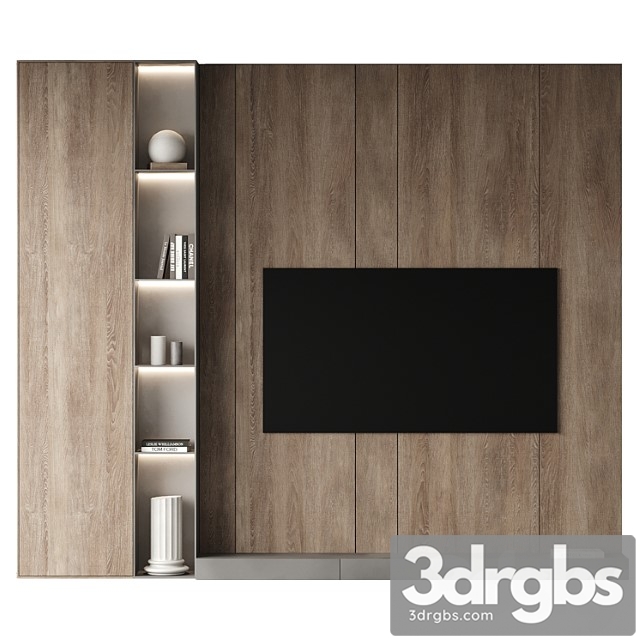 TV Wall Set 03 3dsmax Download - thumbnail 1