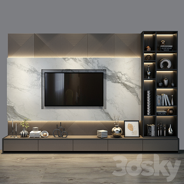 TV Wall set 0330 3DSMax File - thumbnail 2