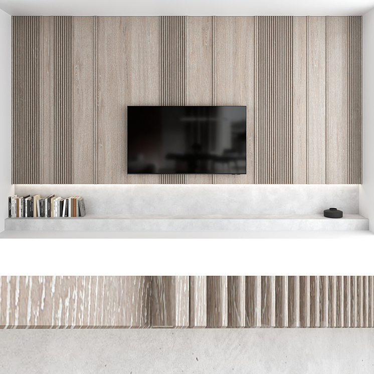 TV wall set 08 3DS Max Model - thumbnail 2