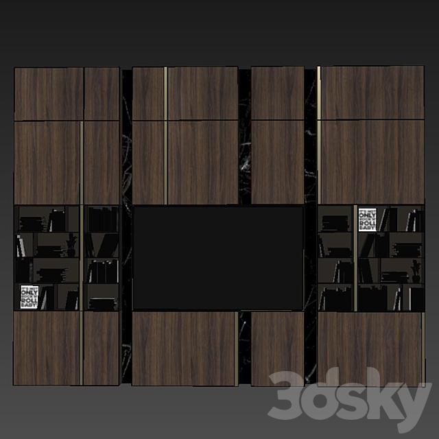 Tv wall set 08 3DSMax File - thumbnail 3