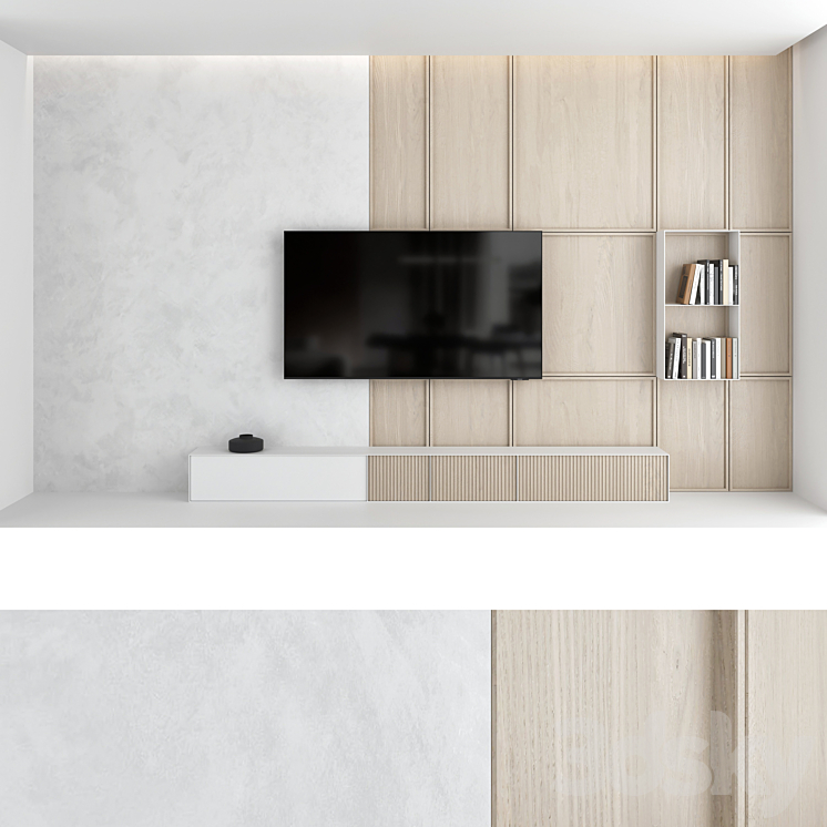 TV wall set 09 3DS Max Model - thumbnail 2