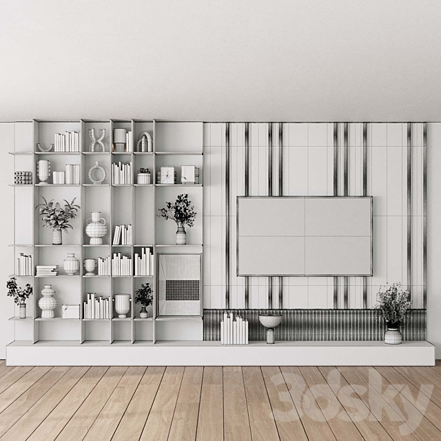 Tv Wall Set 09 3DS Max Model - thumbnail 6