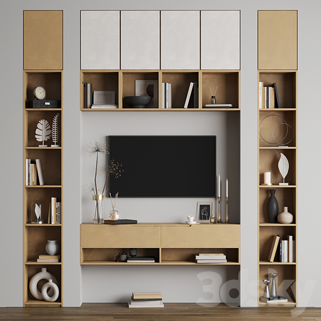 TV wall set 1 3DSMax File - thumbnail 1