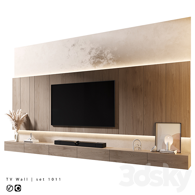 TV Wall | set 1011 3ds Max - thumbnail 2