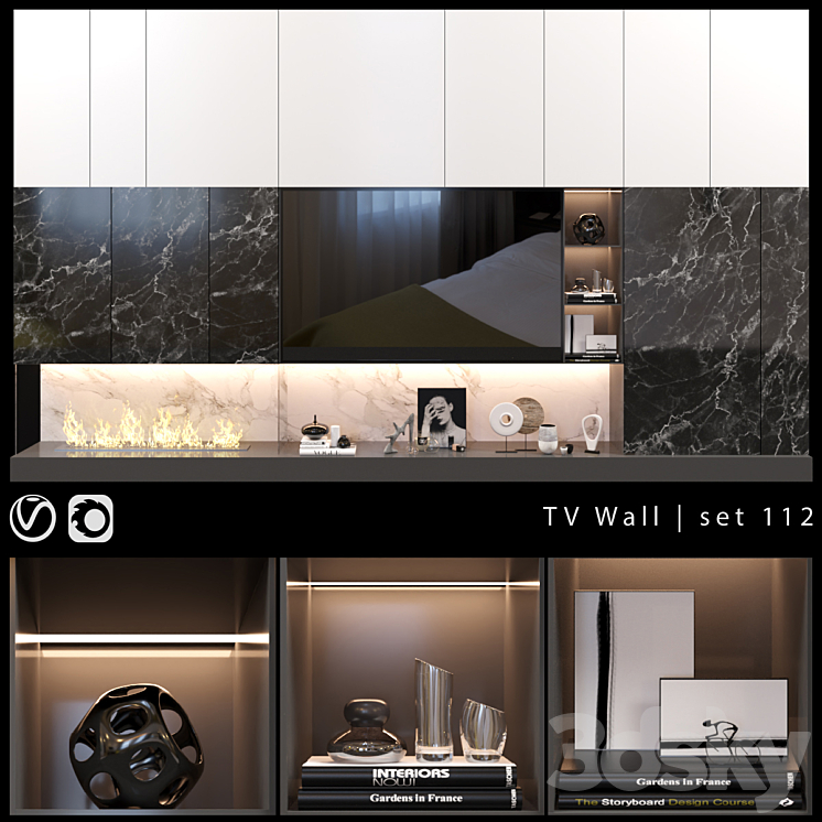 TV Wall | set 112 3DS Max - thumbnail 1