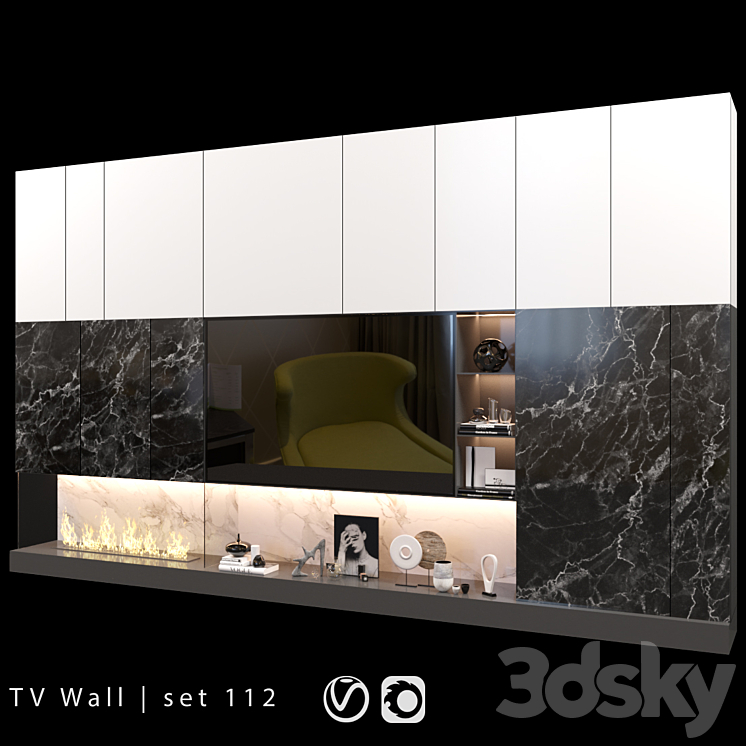 TV Wall | set 112 3DS Max - thumbnail 2