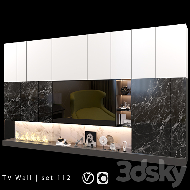 TV Wall | set 112 3DSMax File - thumbnail 2