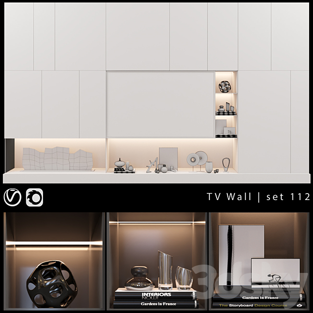 TV Wall | set 112 3DSMax File - thumbnail 3