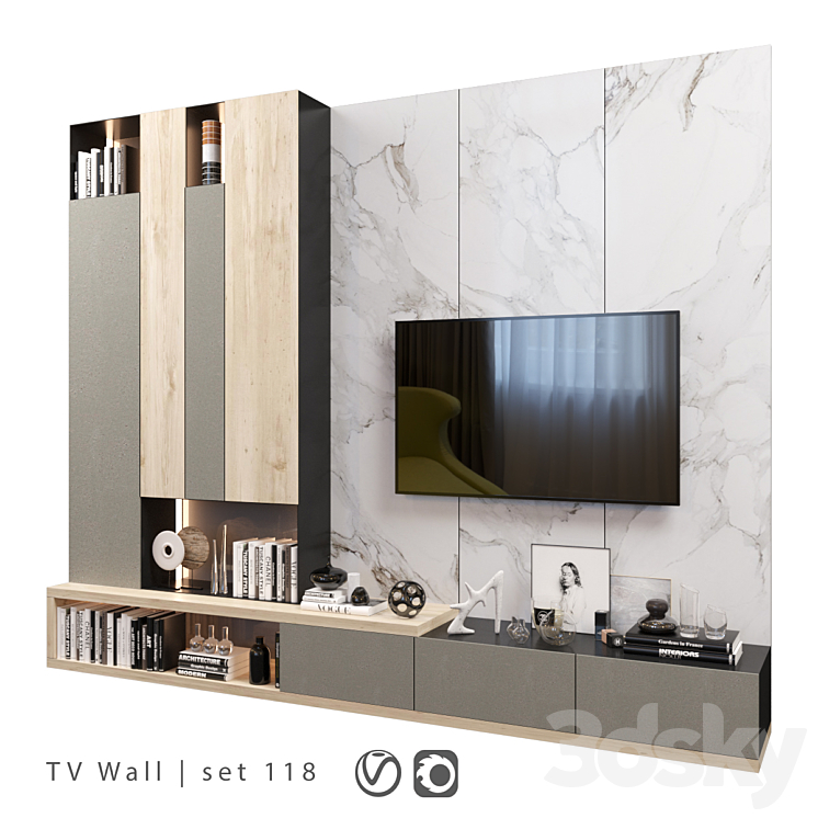 TV Wall | set 118 3DS Max - thumbnail 2