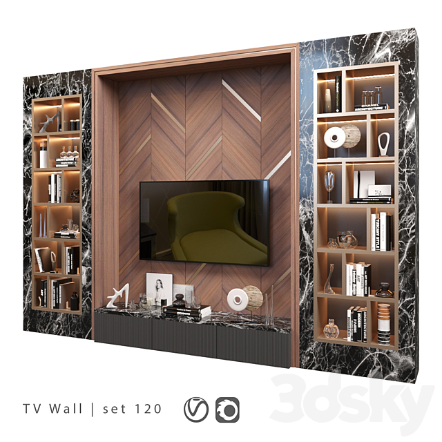 TV Wall | set 120 3DS Max Model - thumbnail 2