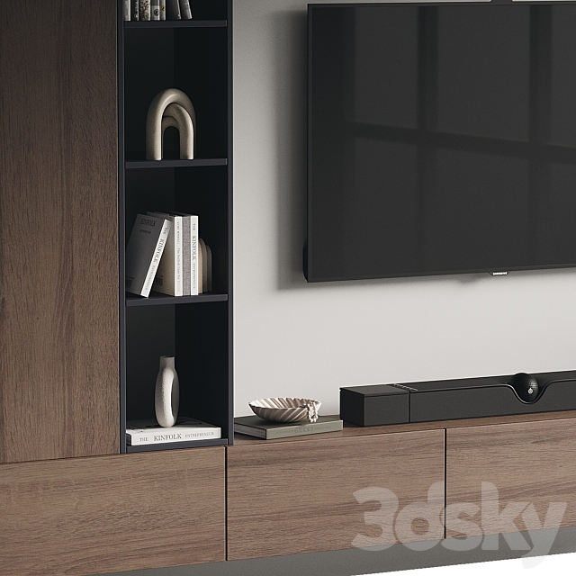 TV wall set 121 3ds Max - thumbnail 3