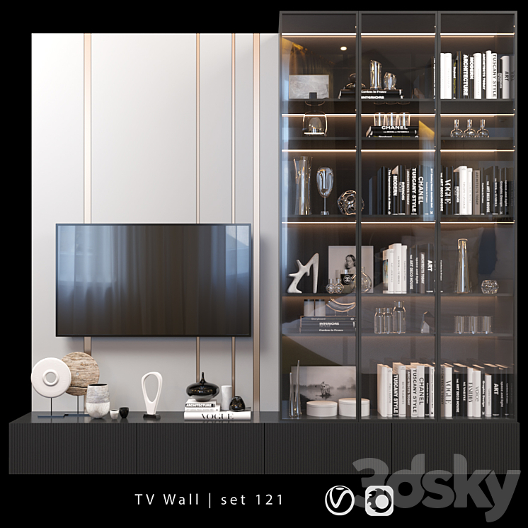 TV Wall | set 121 3DS Max - thumbnail 1