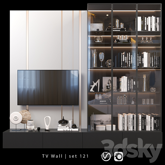 TV Wall | set 121 3DSMax File - thumbnail 1