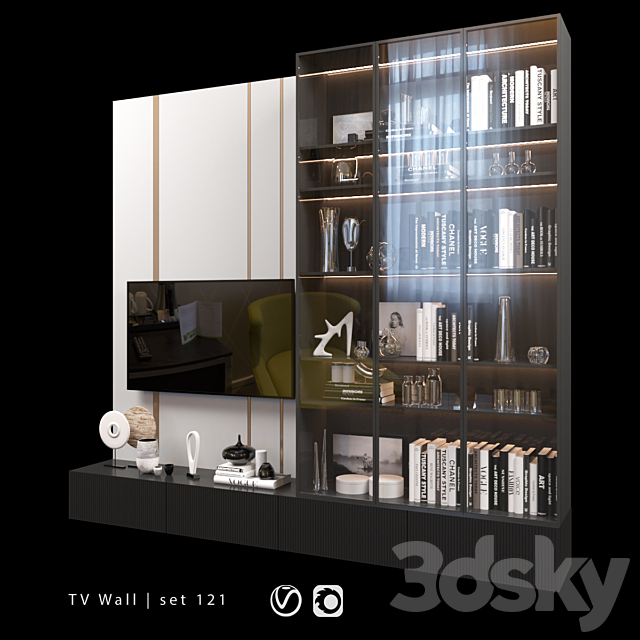 TV Wall | set 121 3DSMax File - thumbnail 3