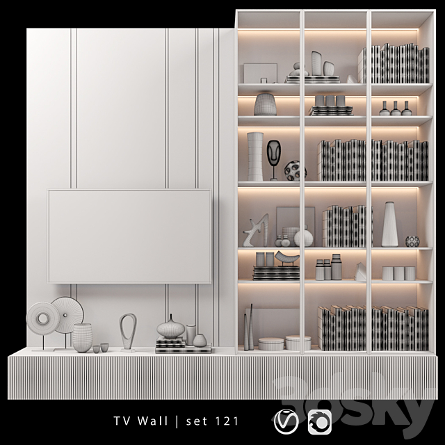 TV Wall | set 121 3DSMax File - thumbnail 4