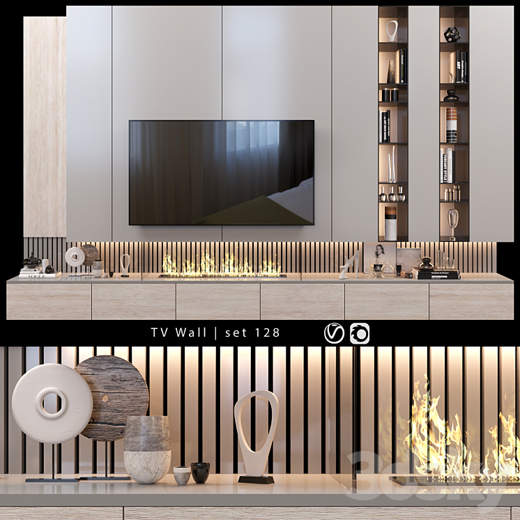 TV Wall | set 128 3DS Max - thumbnail 1