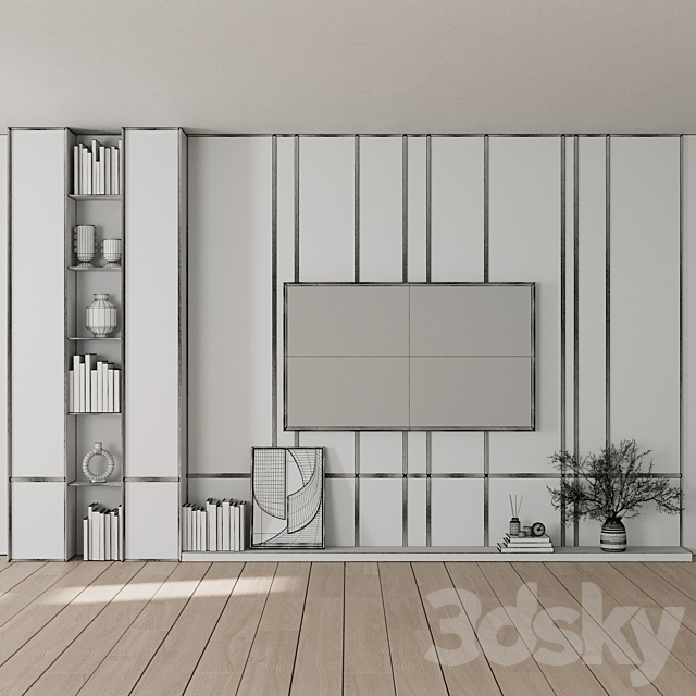 TV Wall Set 13 3DS Max Model - thumbnail 4