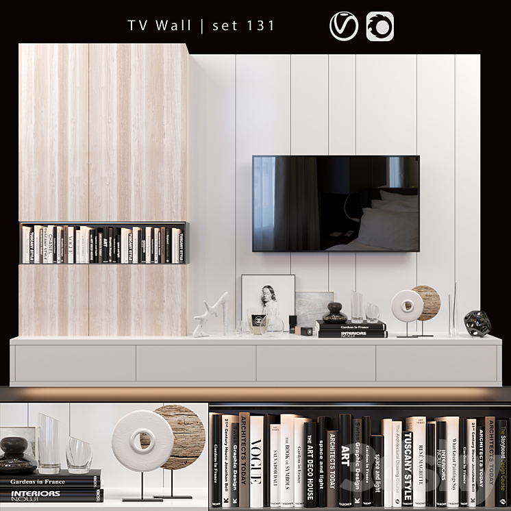 TV Wall | set 131 3DS Max - thumbnail 1